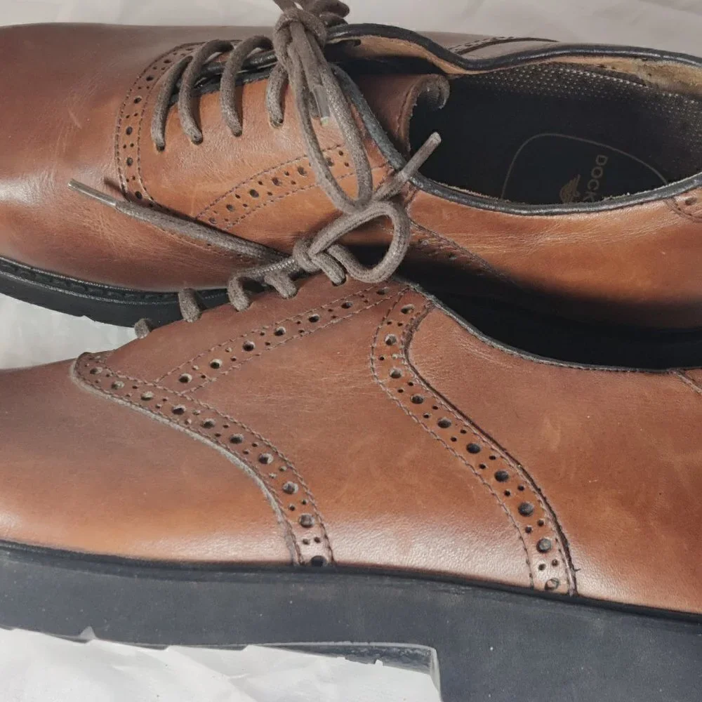 Mens Classic Leather Lace Up Oxfords with Stain Defender Uppers Sz 10 M NWOT